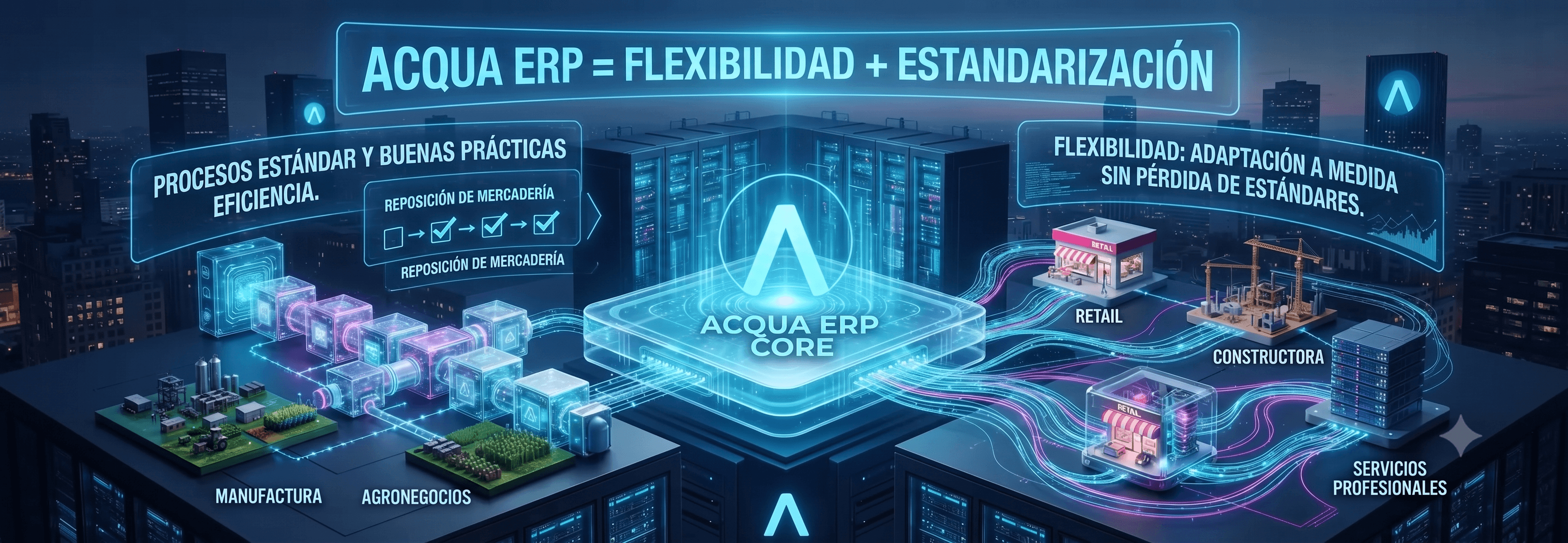 Comparación entre flexibilidad y estandarización en un sistema ERP