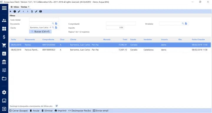 ACQUA ERP — Sales